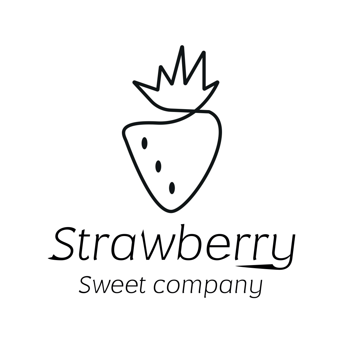 strawberry sweets art confectioner logo preview image.