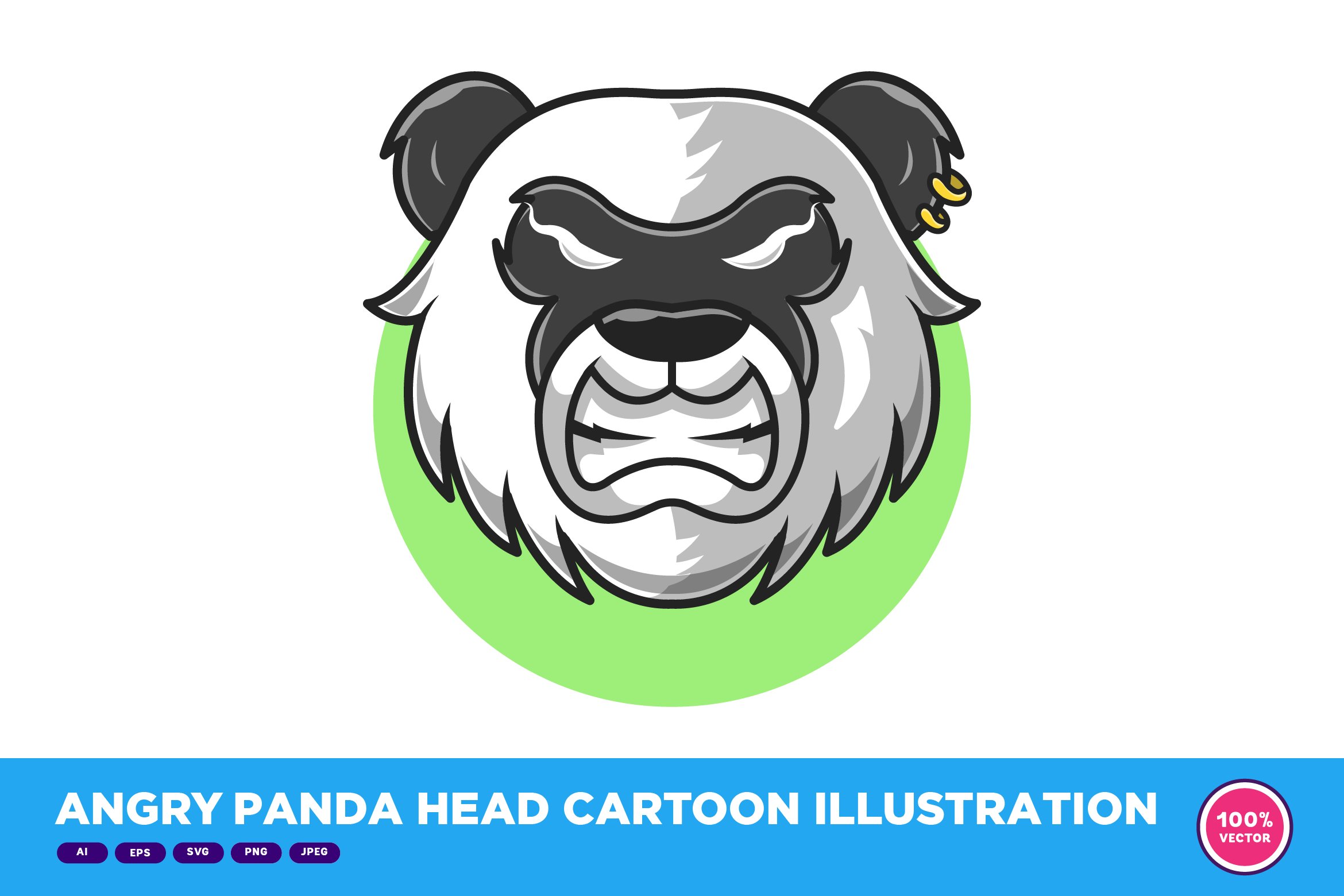 Angry Panda Head Cartoon cover image.