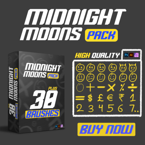 Photoshop Brush Pack - Midnight Moon Pack cover image.