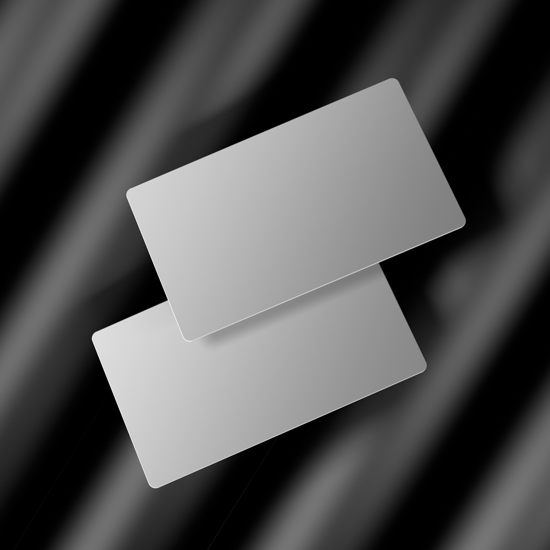Business Card Mockup with black cylindrical blurred background preview image.