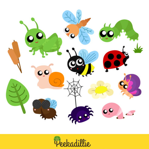 Insects Animals Illustration Vector Clipart Cartoon - MasterBundles