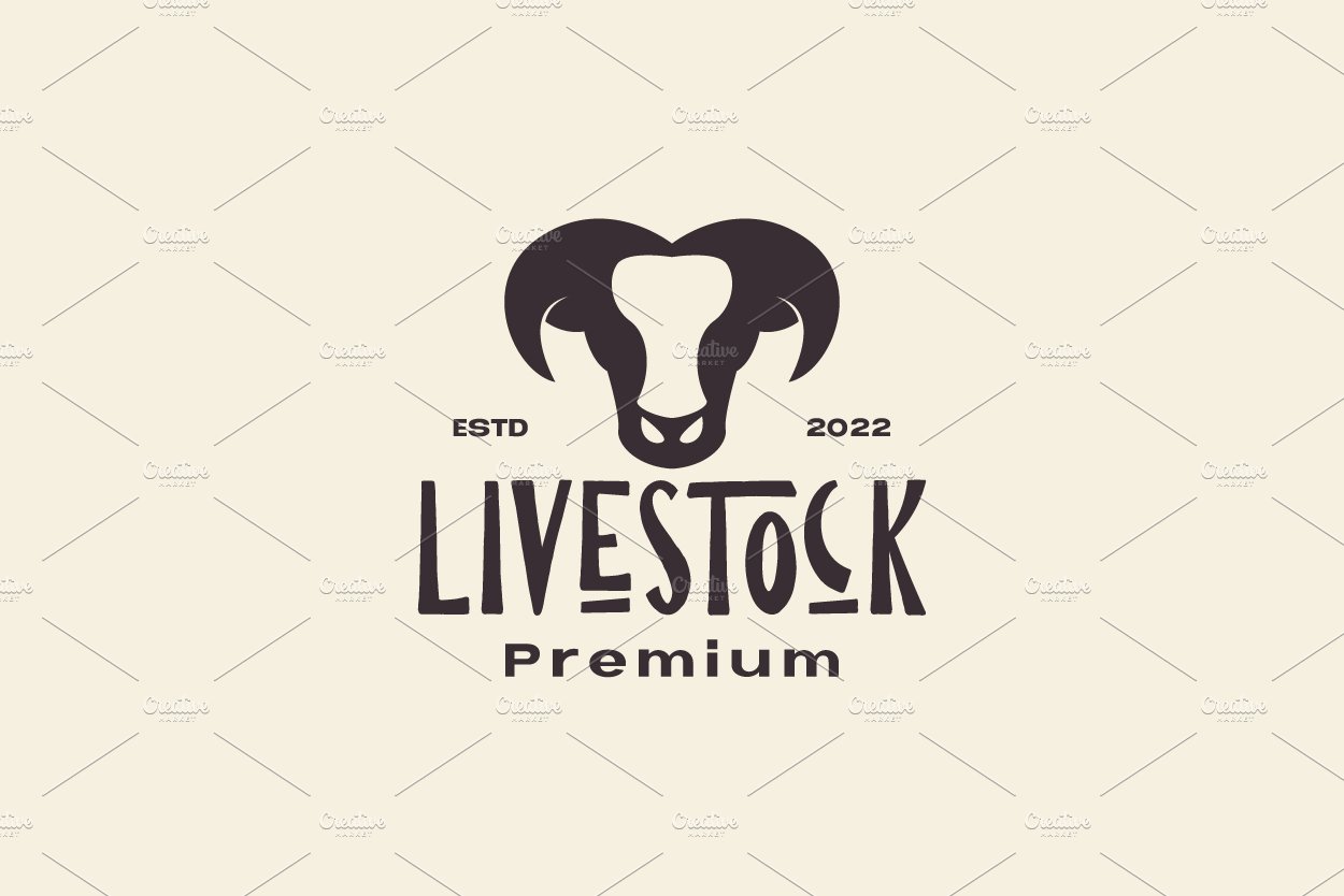 vintage head livestock goats logo cover image.