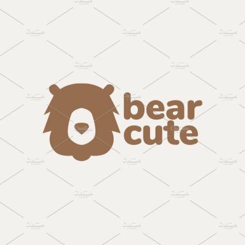 head brown grizzly cute flat logo cover image.