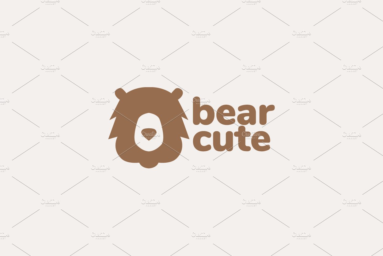 head brown grizzly cute flat logo cover image.