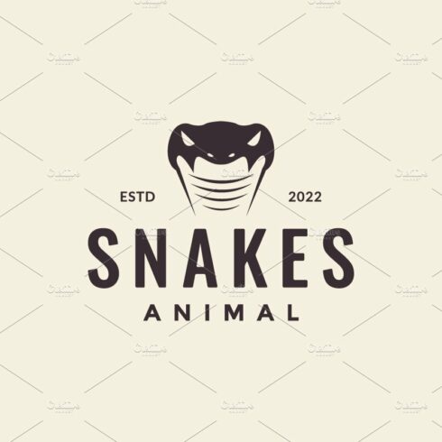 head cobra snake hipster logo design cover image.
