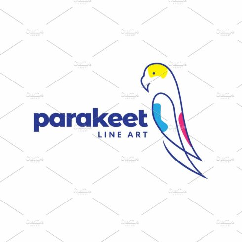 line art abstract bird parakeet logo cover image.