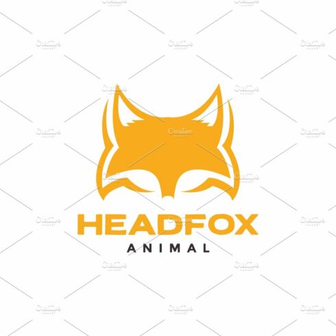 orange head fox flat logo design cover image.