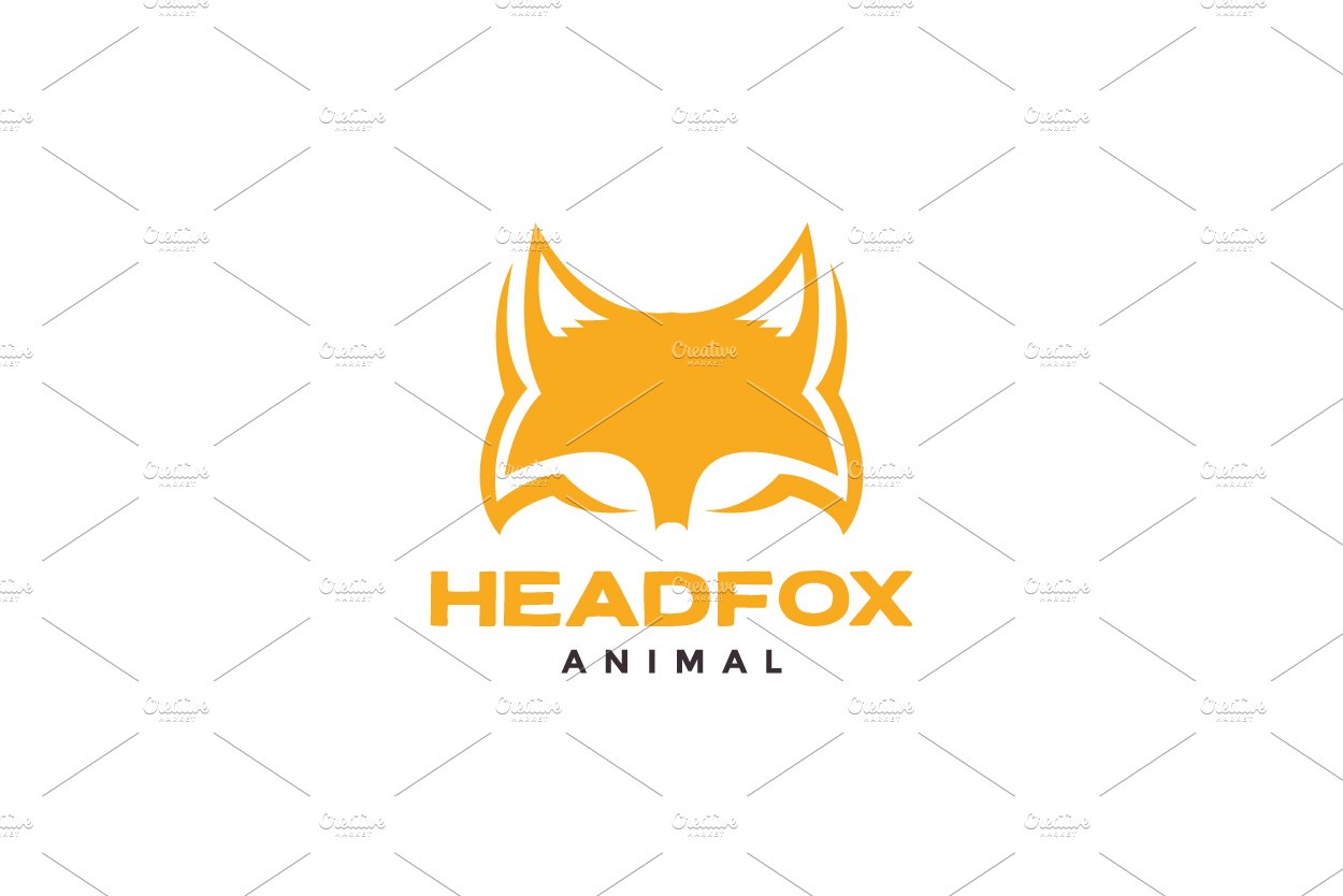 orange head fox flat logo design cover image.