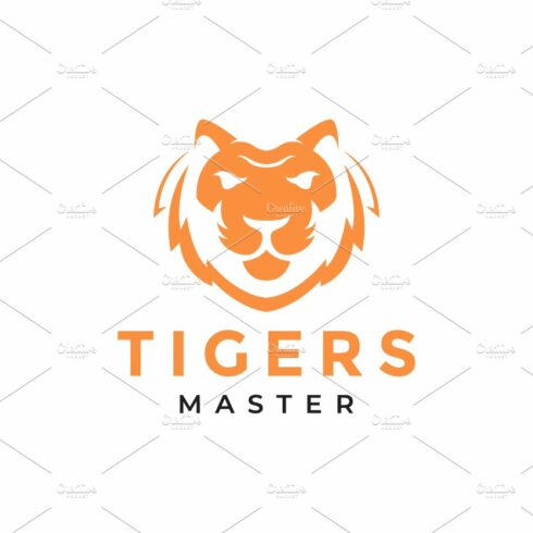 tiger whiskers head modern logo cover image.
