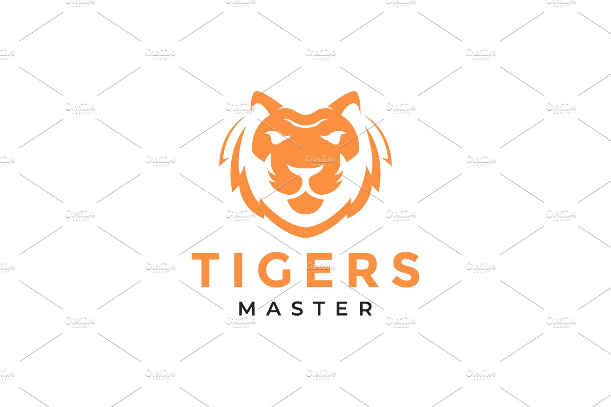 tiger whiskers head modern logo cover image.