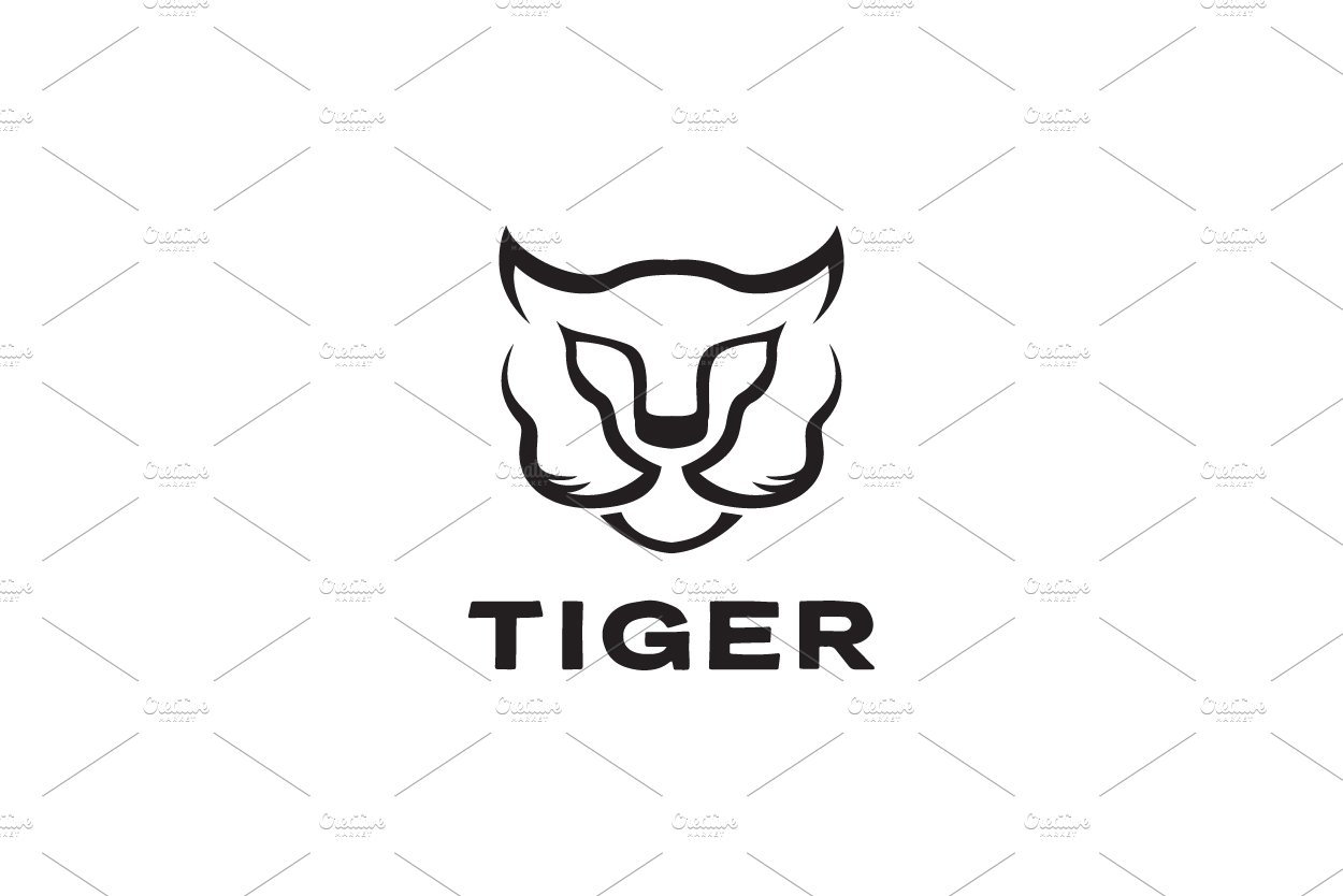 head tiger isolated black logo cover image.