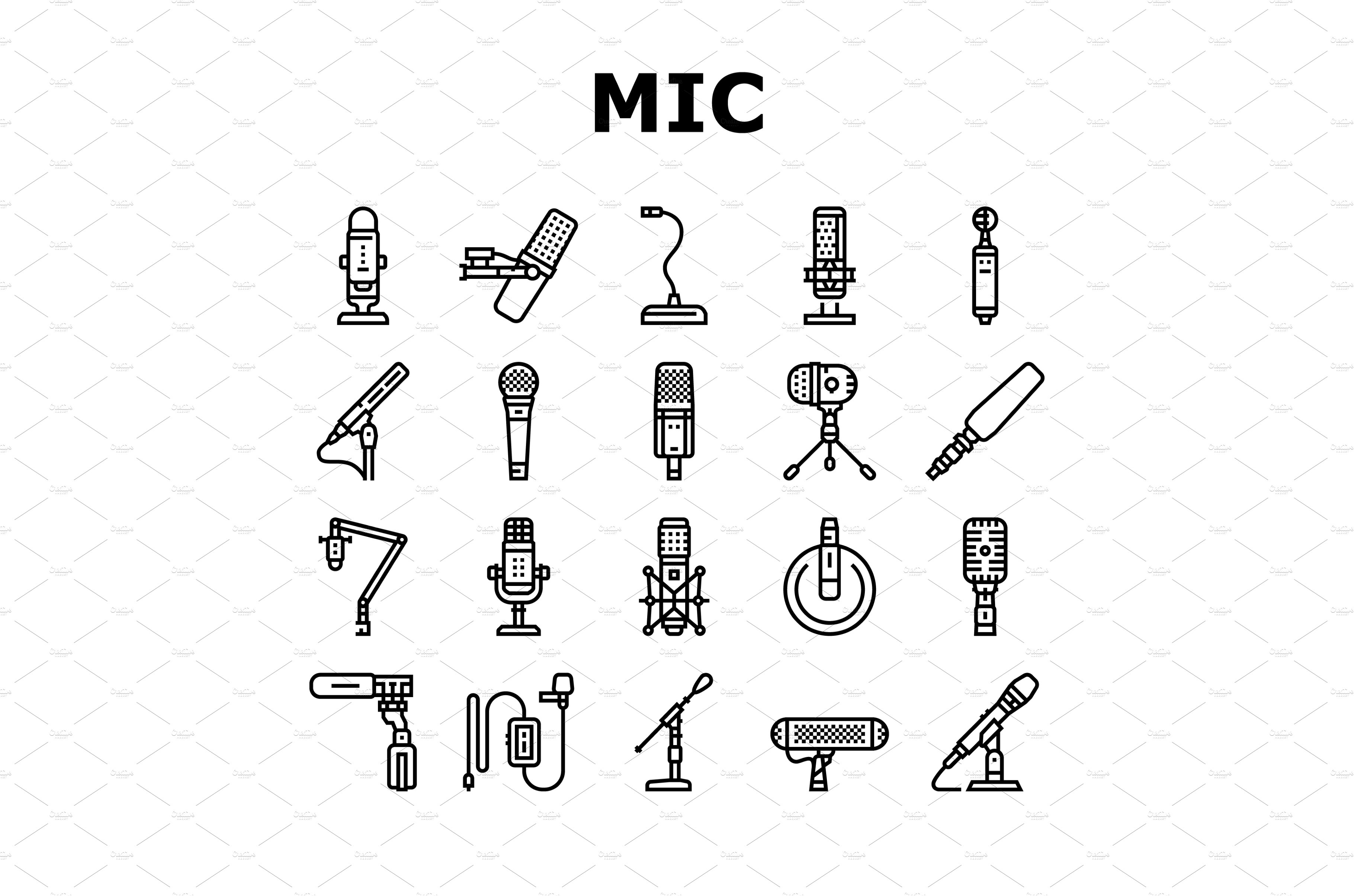 mic microphone voice podcast icons cover image.