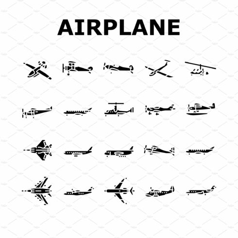 airplane aircraft plane travel icons cover image.