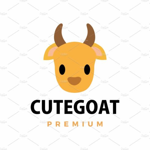 cute goat flat logo vector icon cover image.