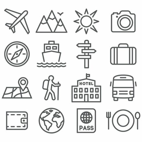 Travel Line Icons cover image.