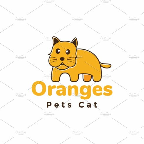 cartoon cute orange cat fat logo cover image.