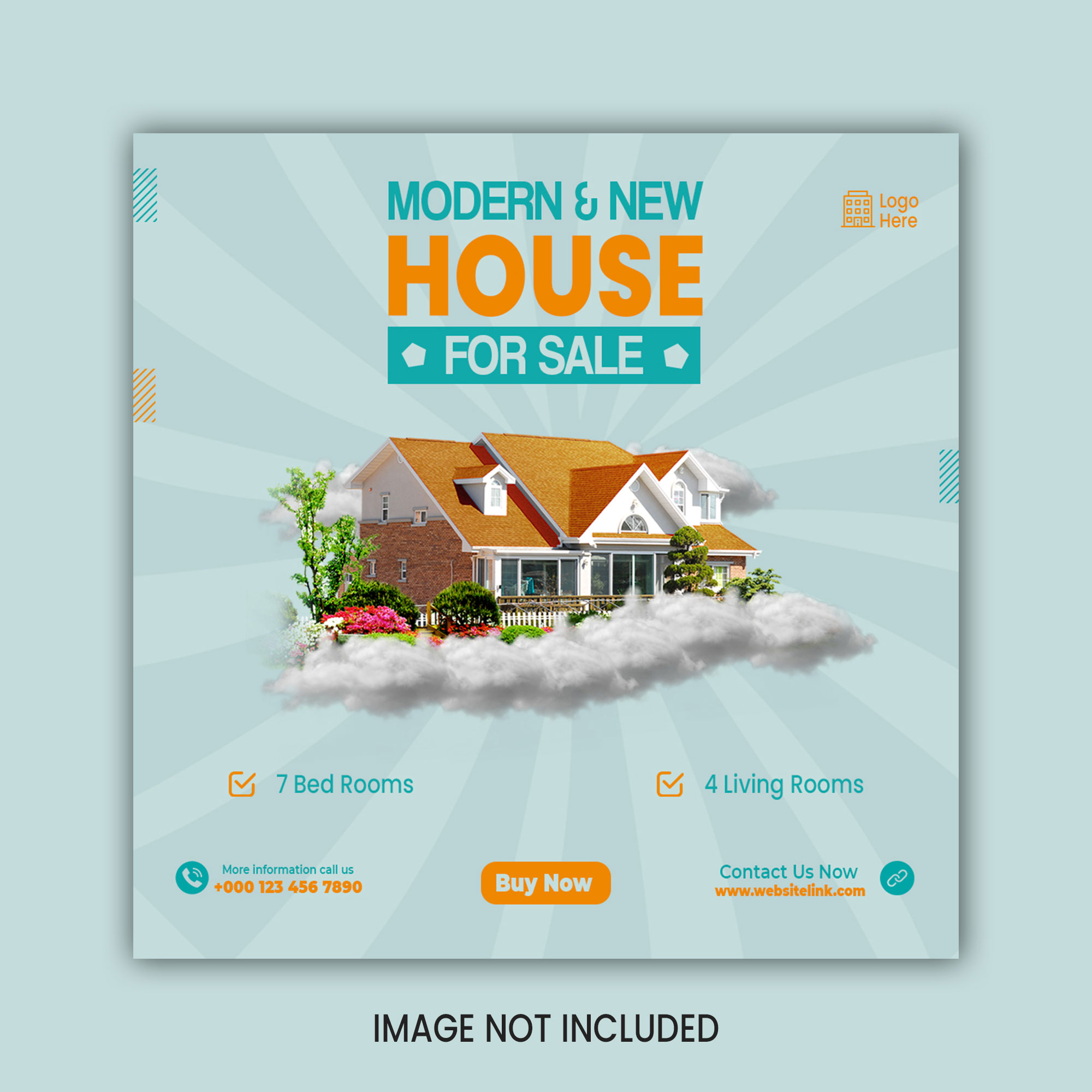 PSD real estate house property selling instagram post or square web banner template cover image.