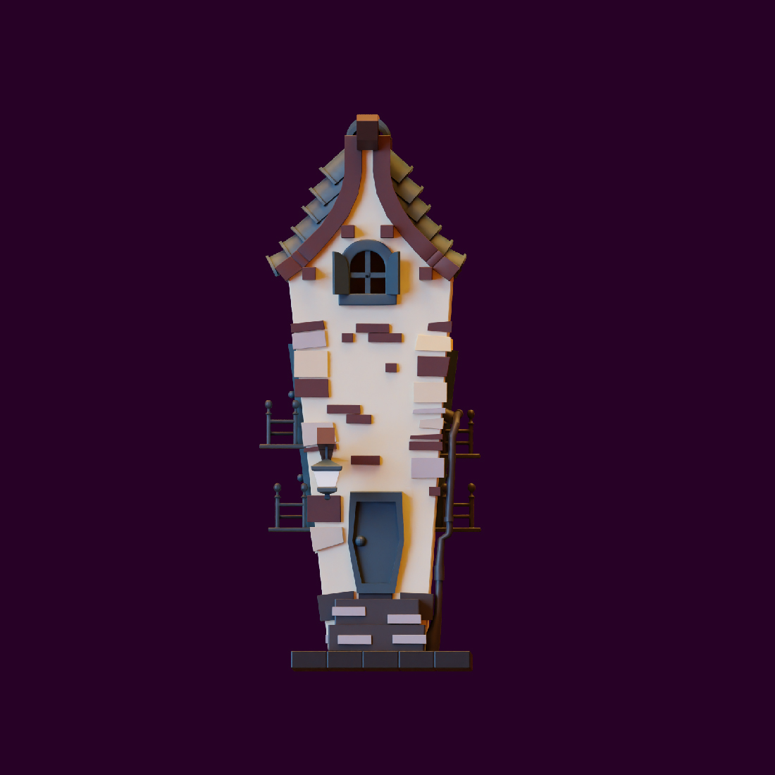 3D HOUSE BUILDING LOWPOLY RENDER preview image.