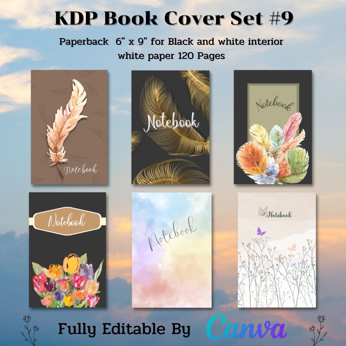 KDP Book Cover Set Canva Template – Paperback cover image.