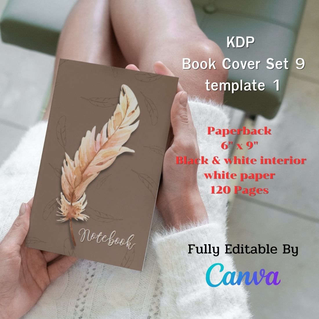 KDP Book Cover Set Canva Template – Paperback preview image.