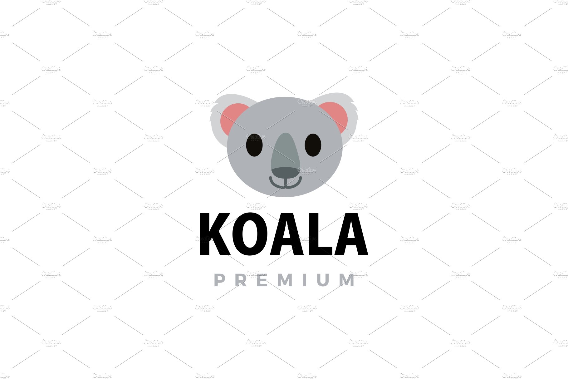 cute koala flat logo vector icon cover image.