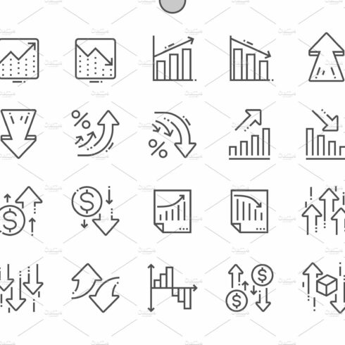 Increase and decrease Line Icons cover image.