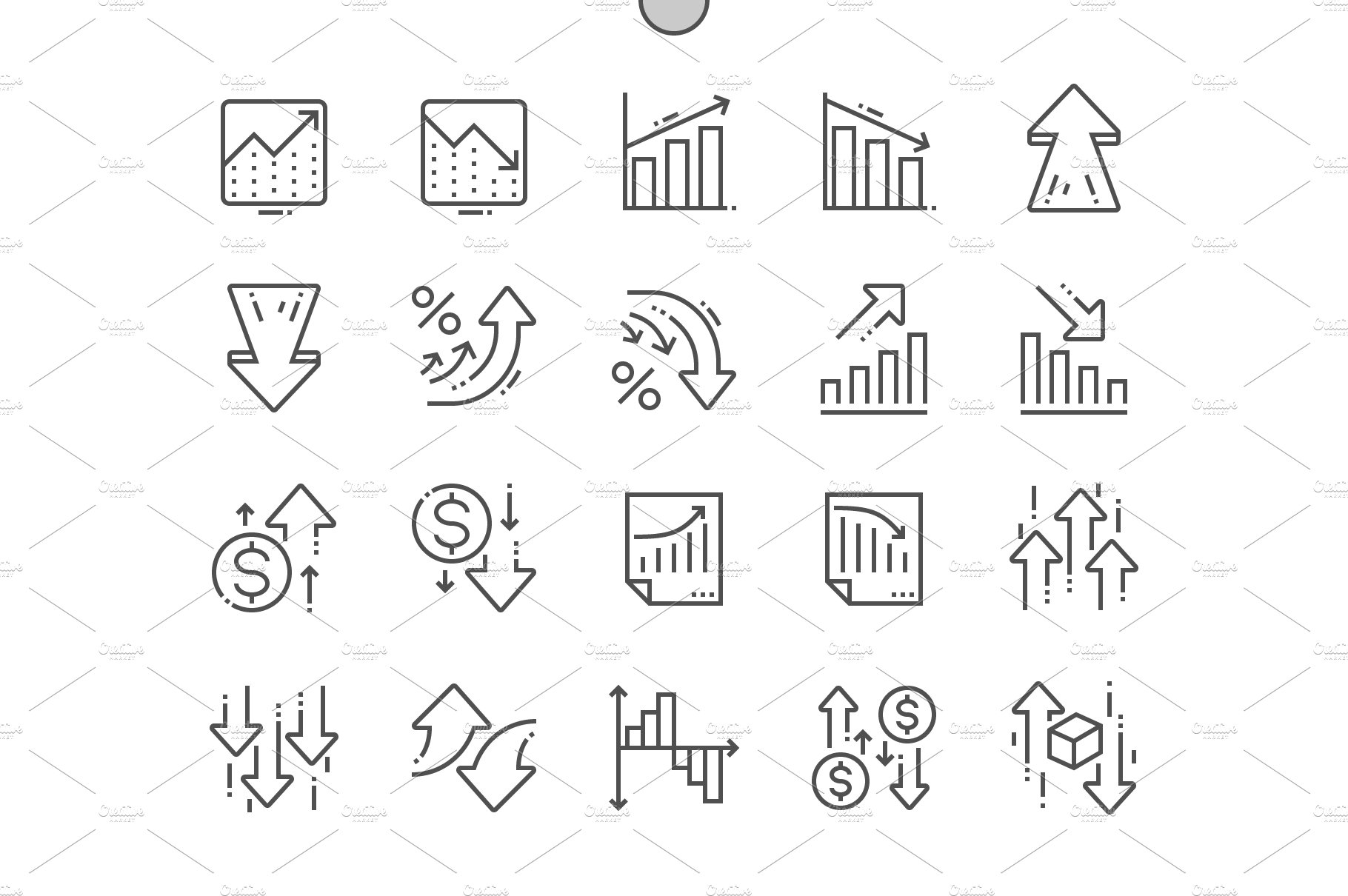 Increase and decrease Line Icons cover image.