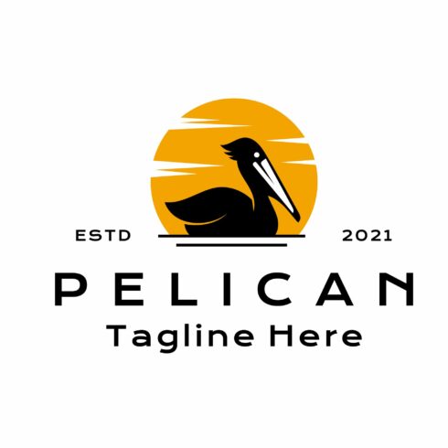 Pelican Bird With Sunset Logo cover image.