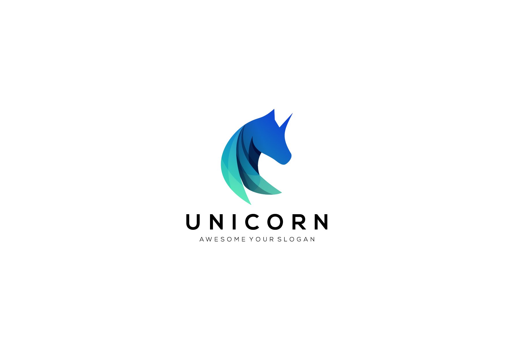 Unicorn logo design vector template cover image.