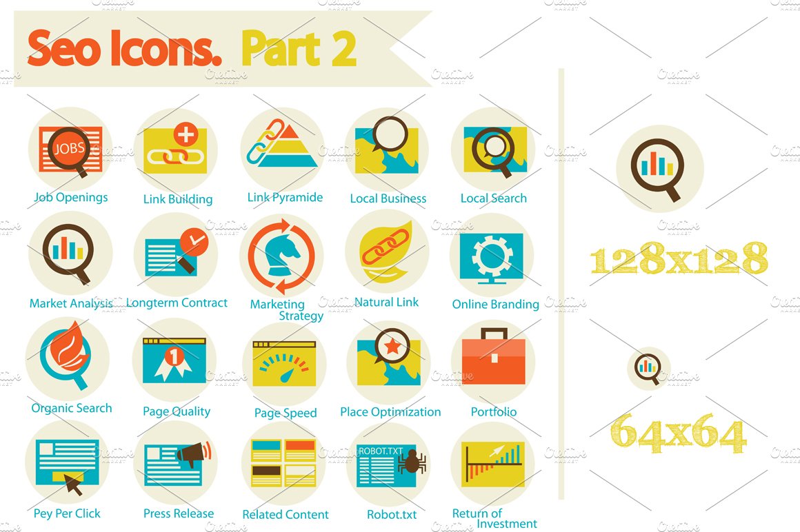SEO Icons Set Part 2 cover image.