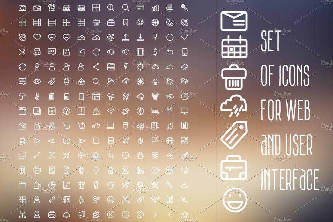 Set Of Icons For Web And UI cover image.