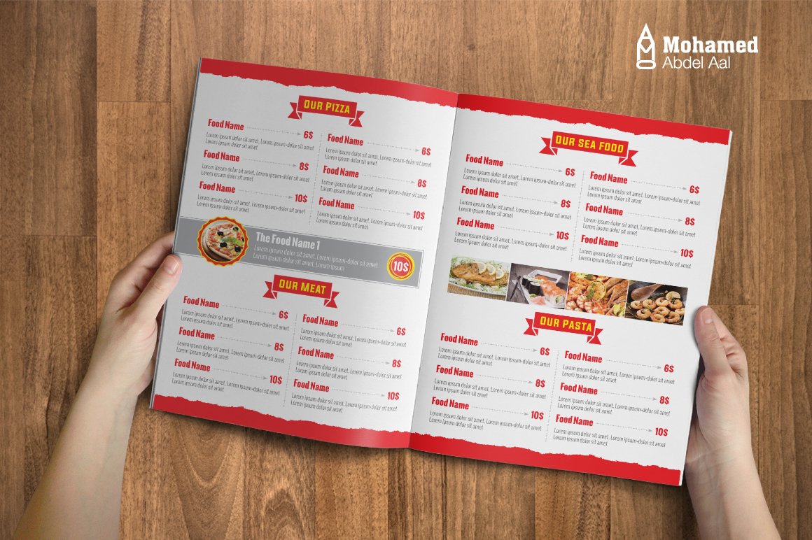 Restaurant food menu preview image.