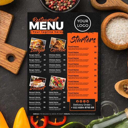 Restaurant Menu cover image.