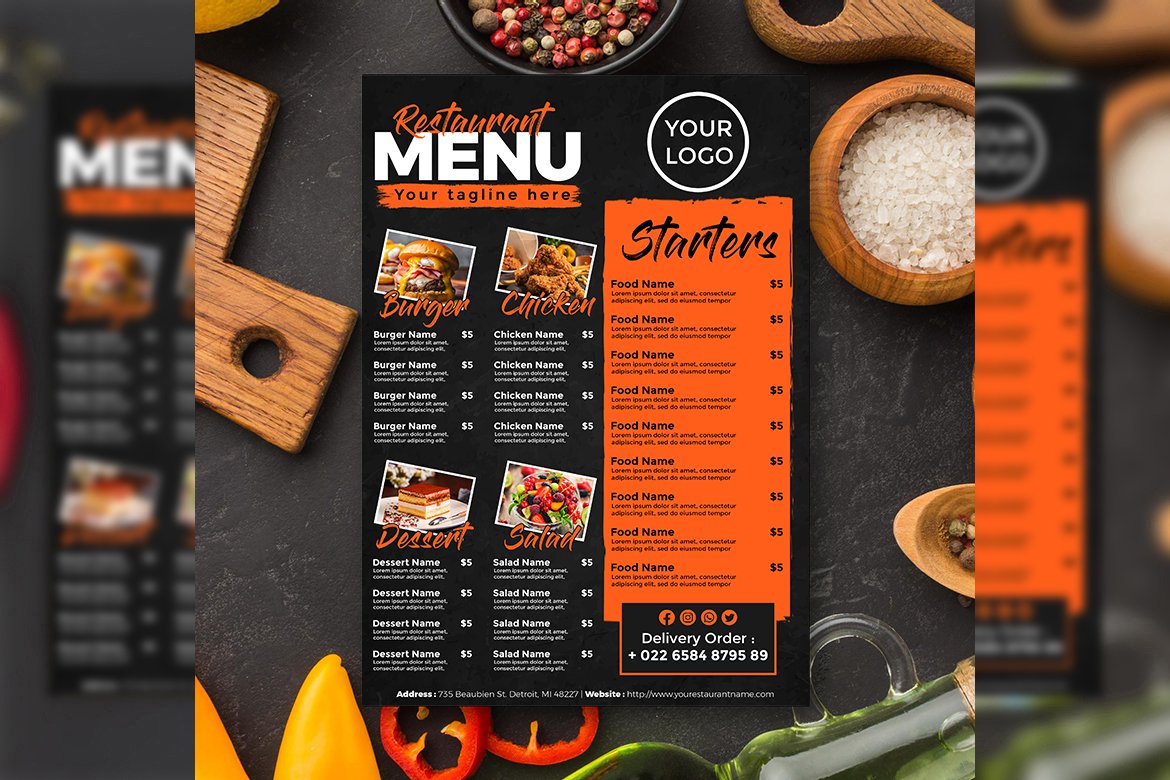 Restaurant Menu cover image.