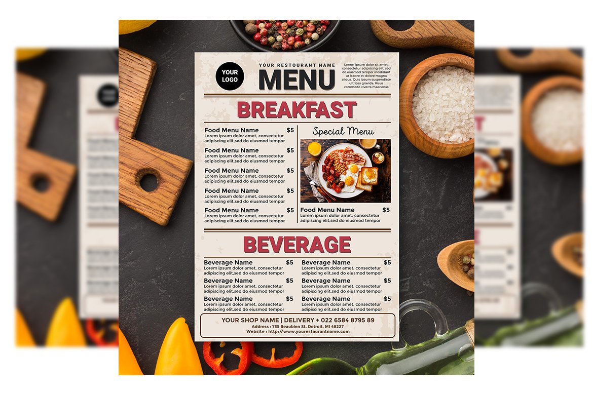 Breakfast Menu cover image.