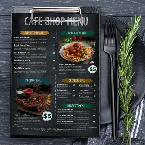 Cafe Menu cover image.