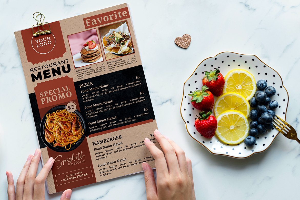 Food Menu Template preview image.