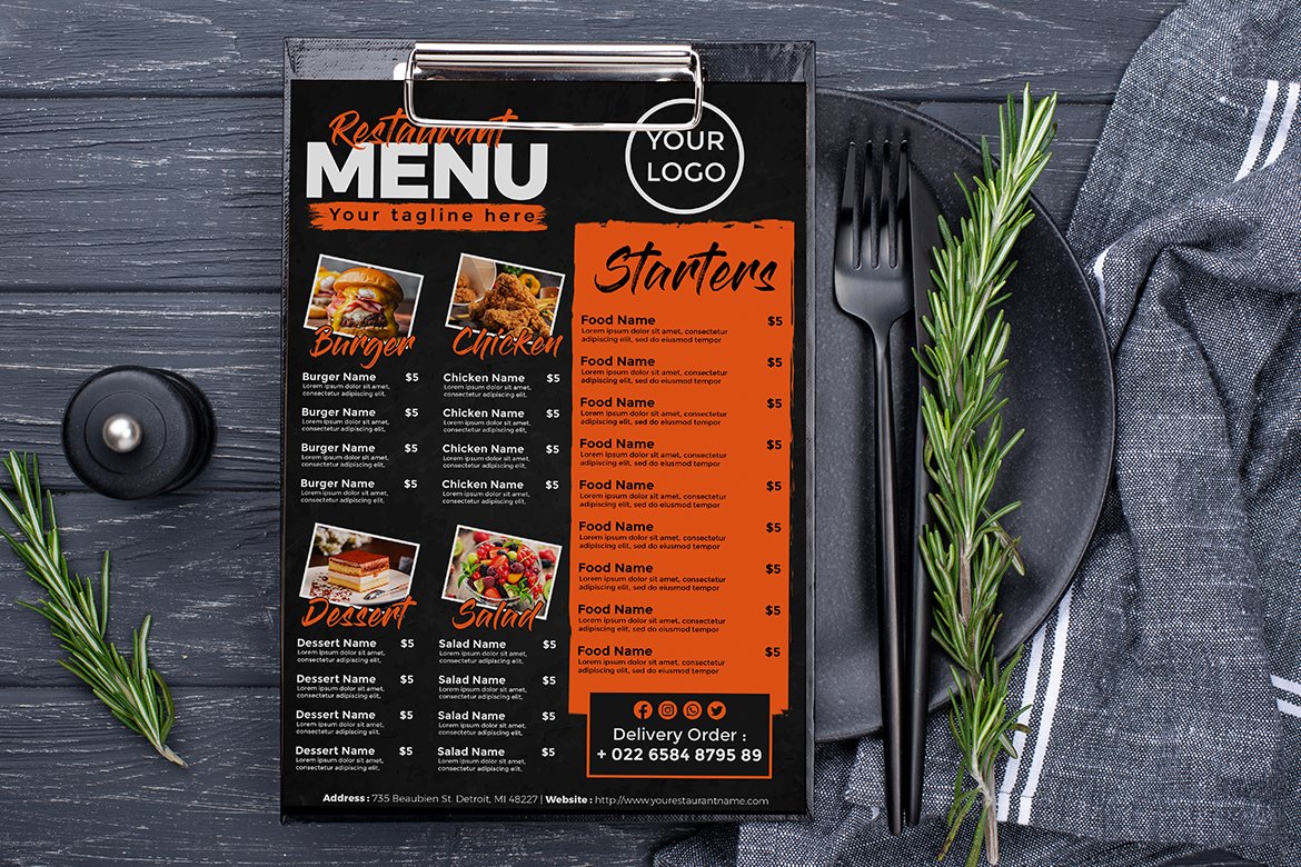 Restaurant Menu preview image.