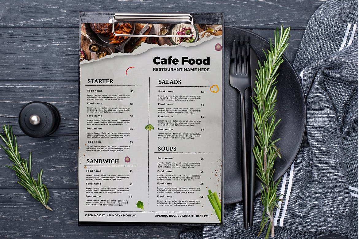 Food Menu - Double Side cover image.