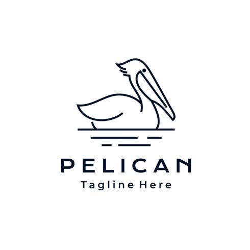 Line art Pelican bird logo design cover image.