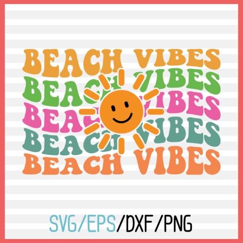 About beach vibes retro svg design cover image.
