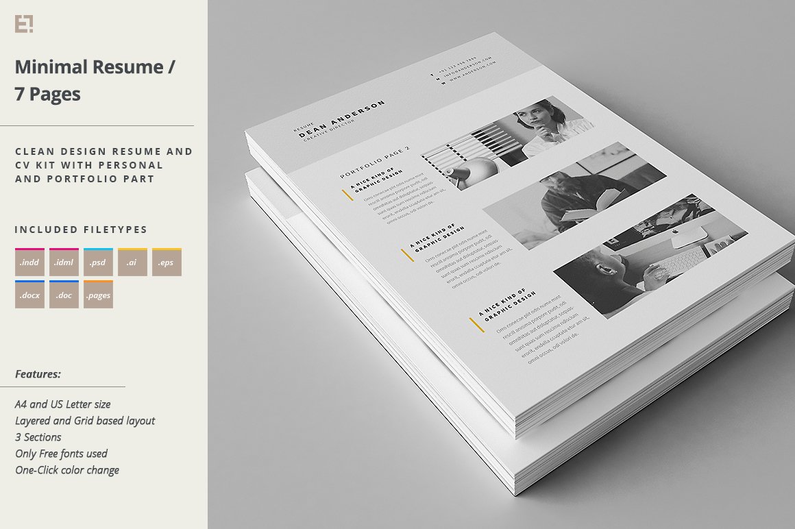 Clean and minimal resume template.