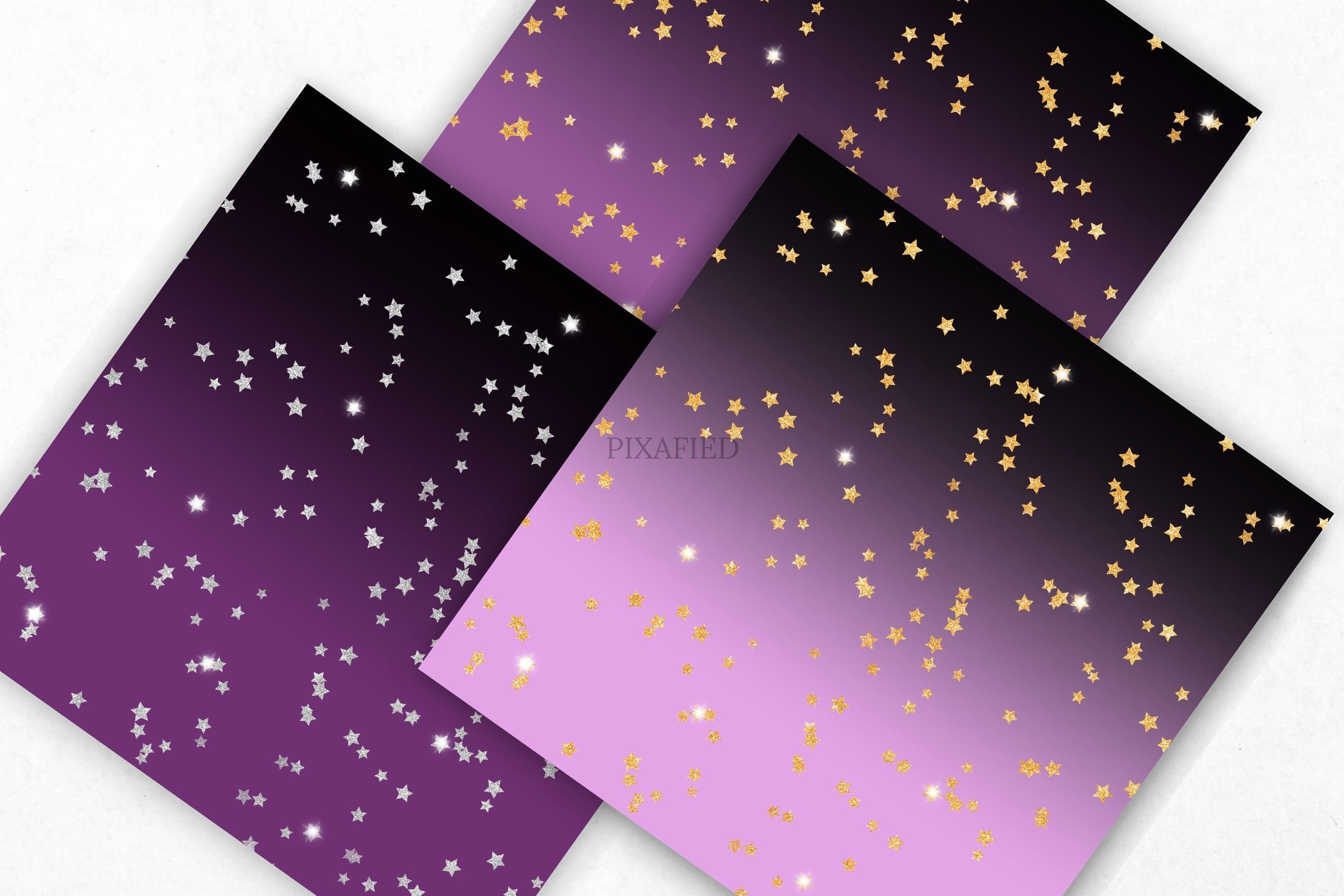 Purple Falling Star Digital Paper preview image.