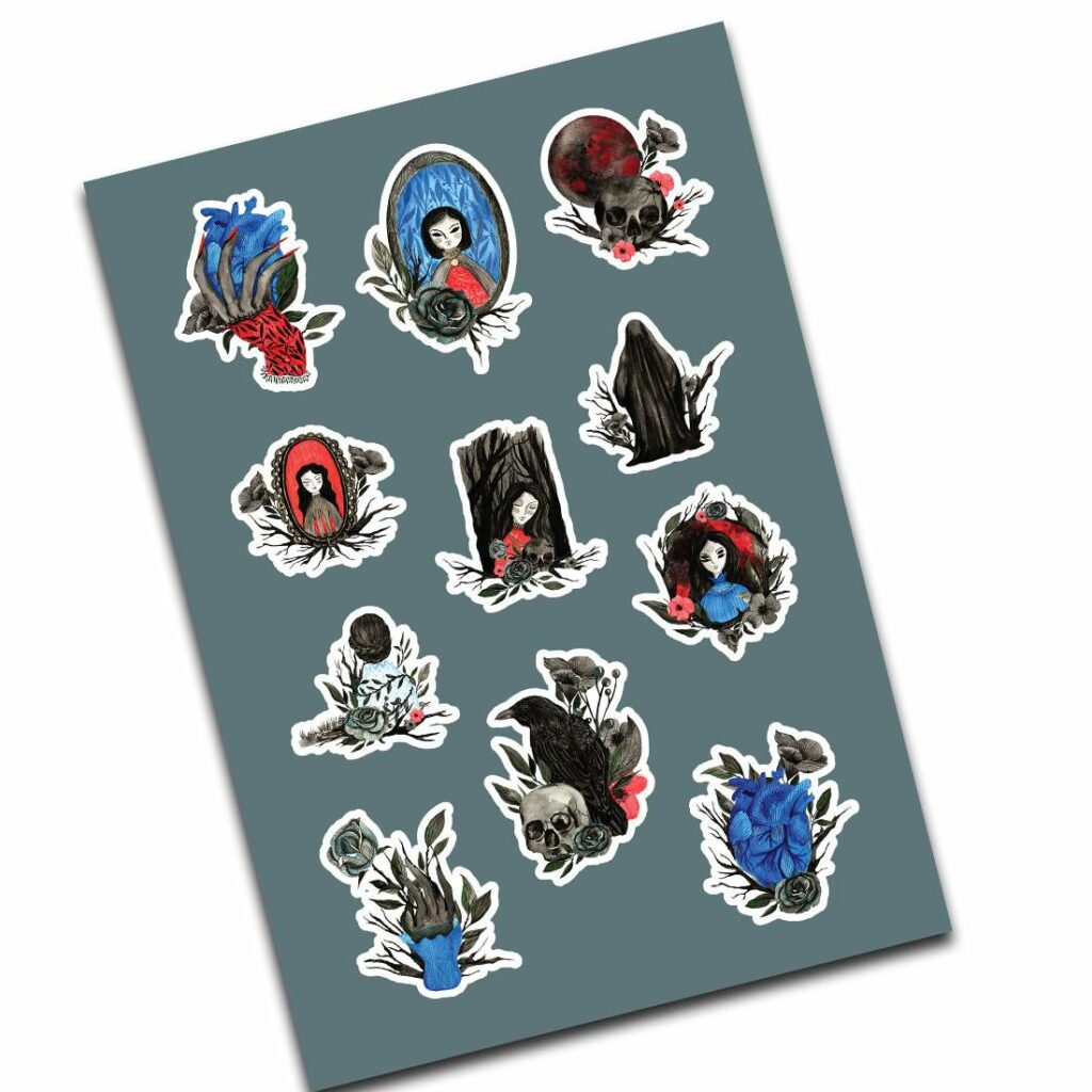 Gothic Illustration Stickers - MasterBundles