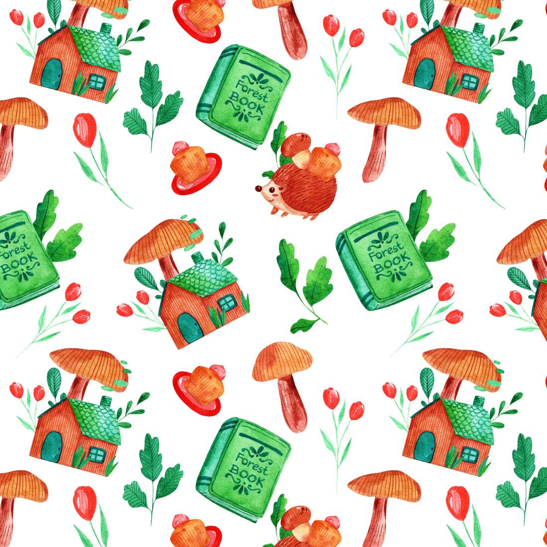 Cozy Cottage Seamless Patterns preview image.