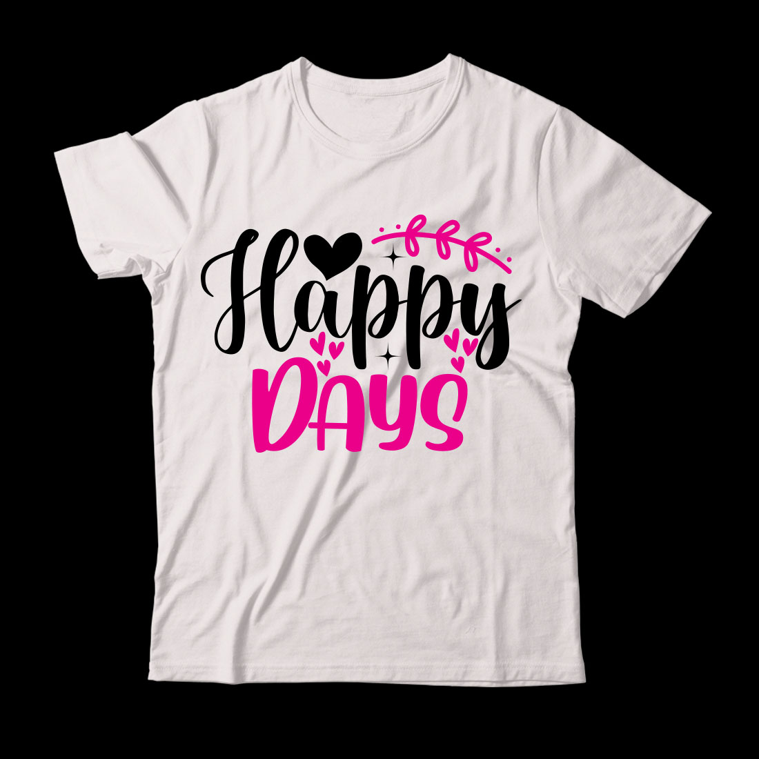 White t - shirt with the words happy days printed on it.