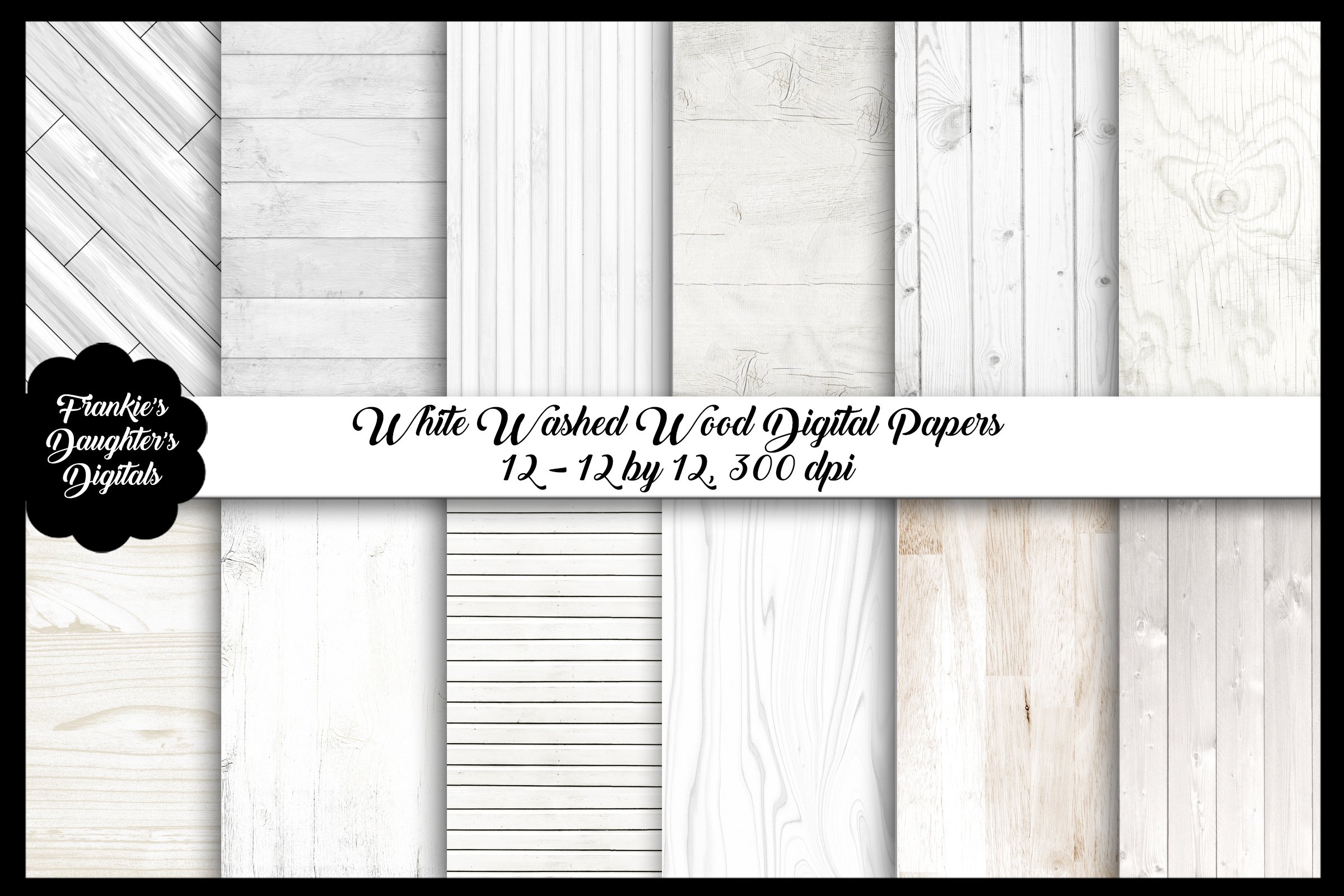 White Washed Wood Digital Papers cover image.