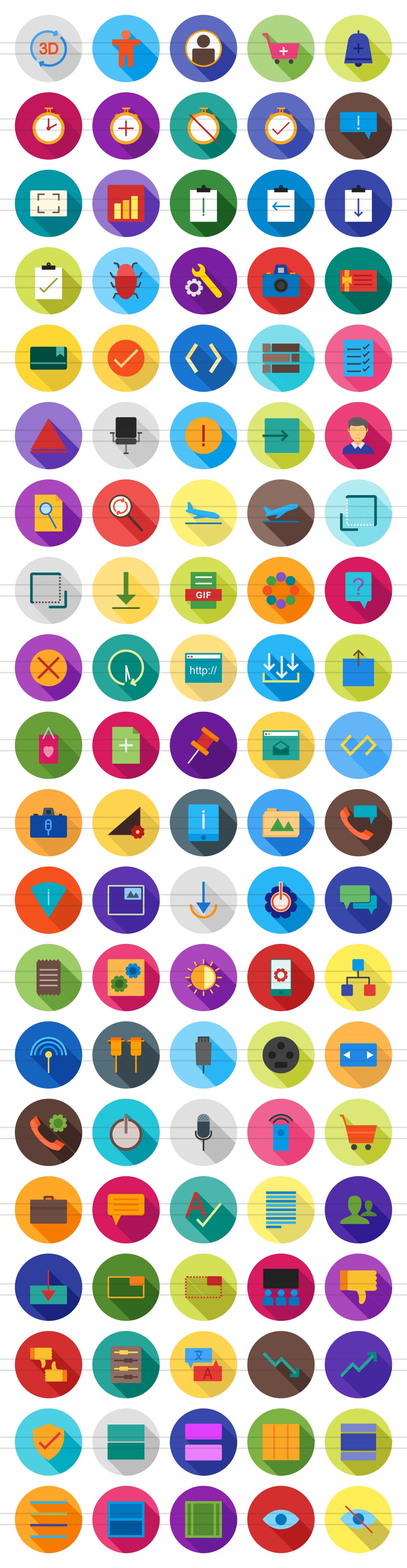 100 Material Design Flat Shadowed preview image.