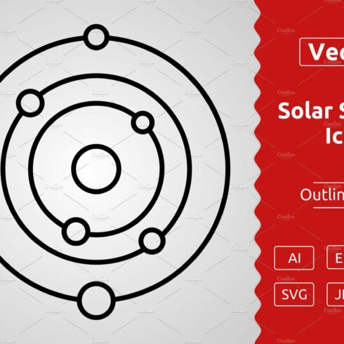 Vector Solar System Outline Icon cover image.