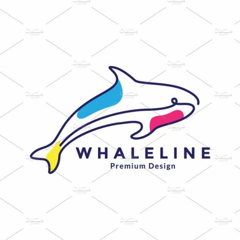 whale jump fish line colorful logo cover image.